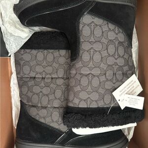 Coach Black and Gray Winter Boots
